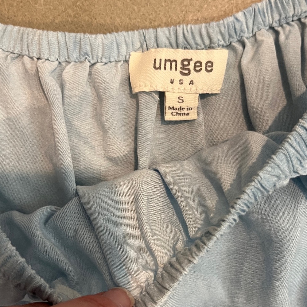 Umgee Light Blue Off-Shoulder Women's Top - Picture 2 of 3